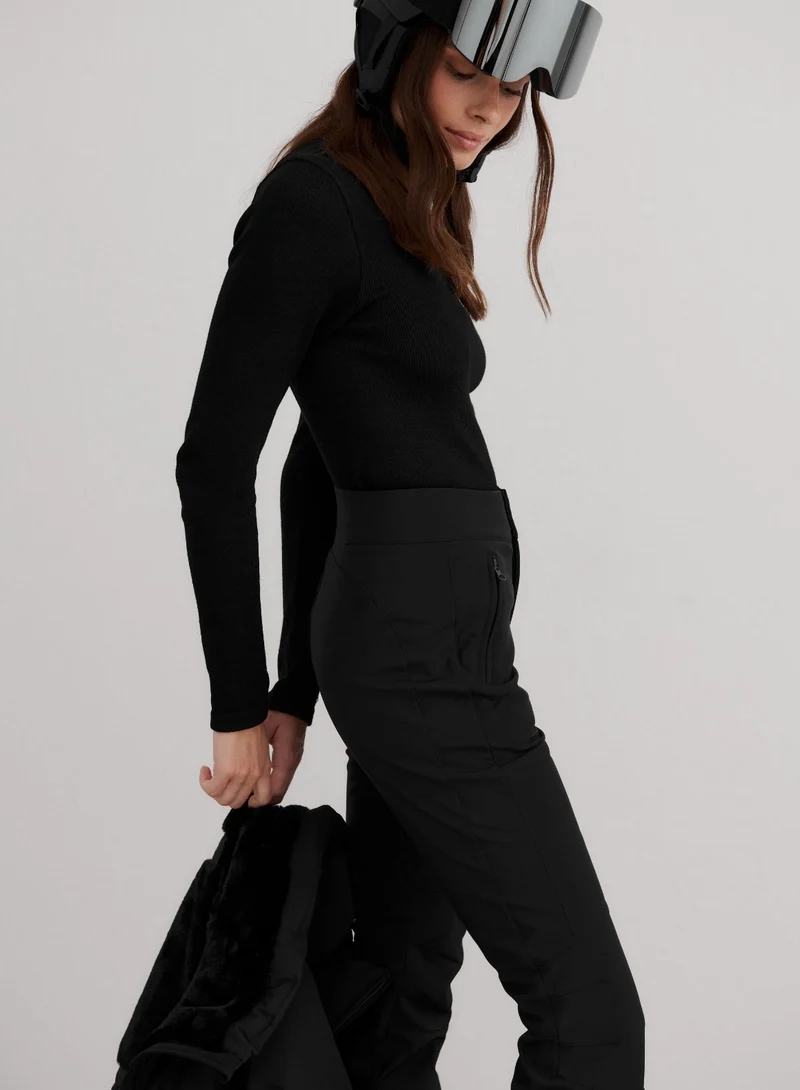 Black Stretch Thermo Pants