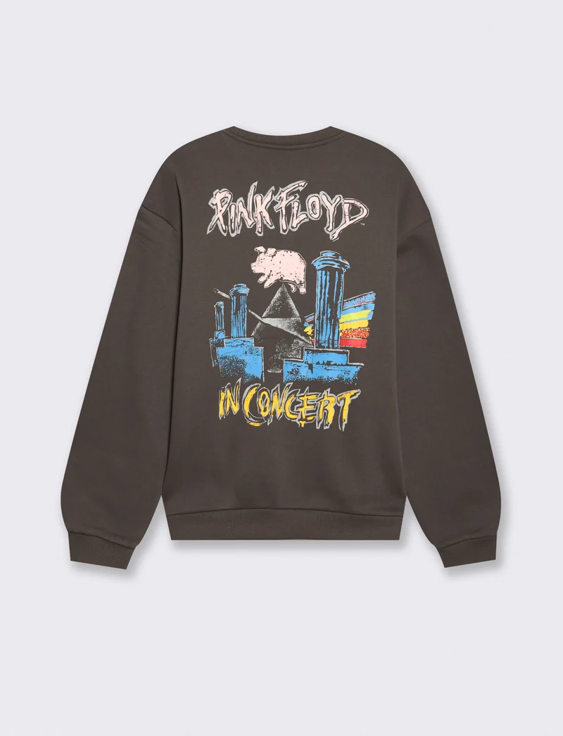 Felpa girocollo Pink Floyd uomo boxy fit - Grigio piombo