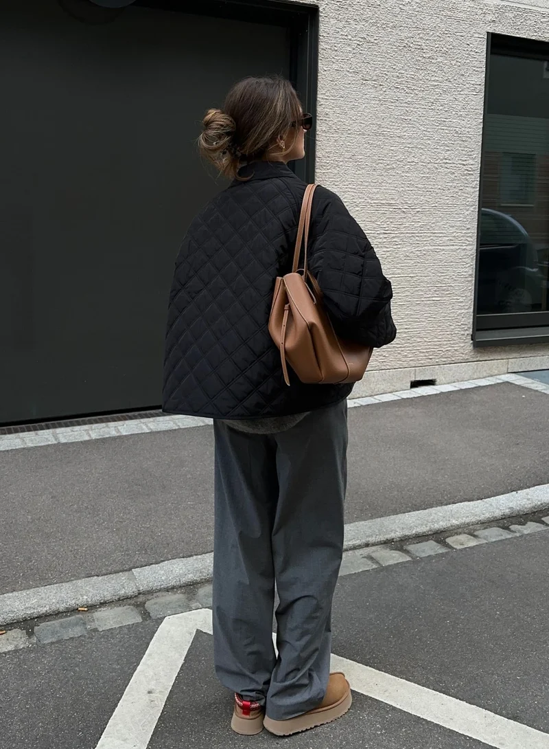 Black Quilted Femme Jacket