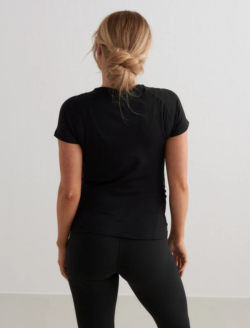 Black Soft Basic Maternity Short Sleeve