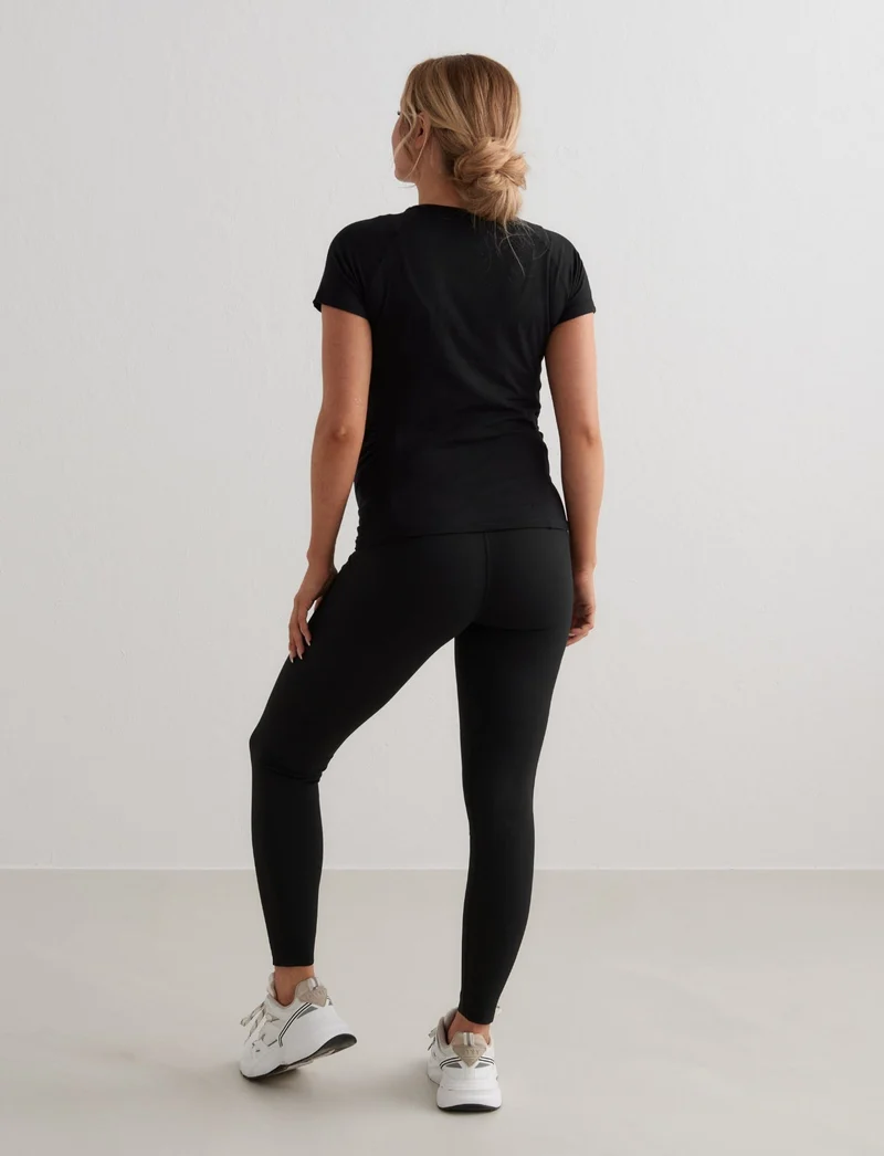 Black Soft Basic Maternity Short Sleeve