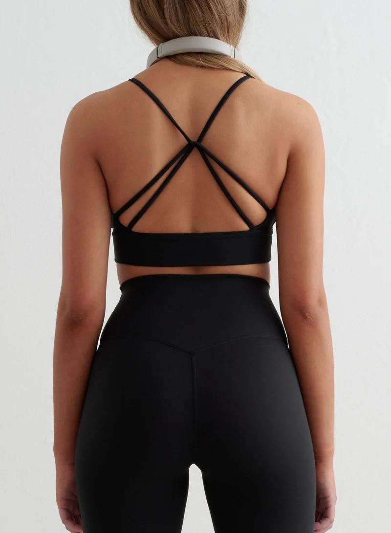 Black Sense Strap Bra