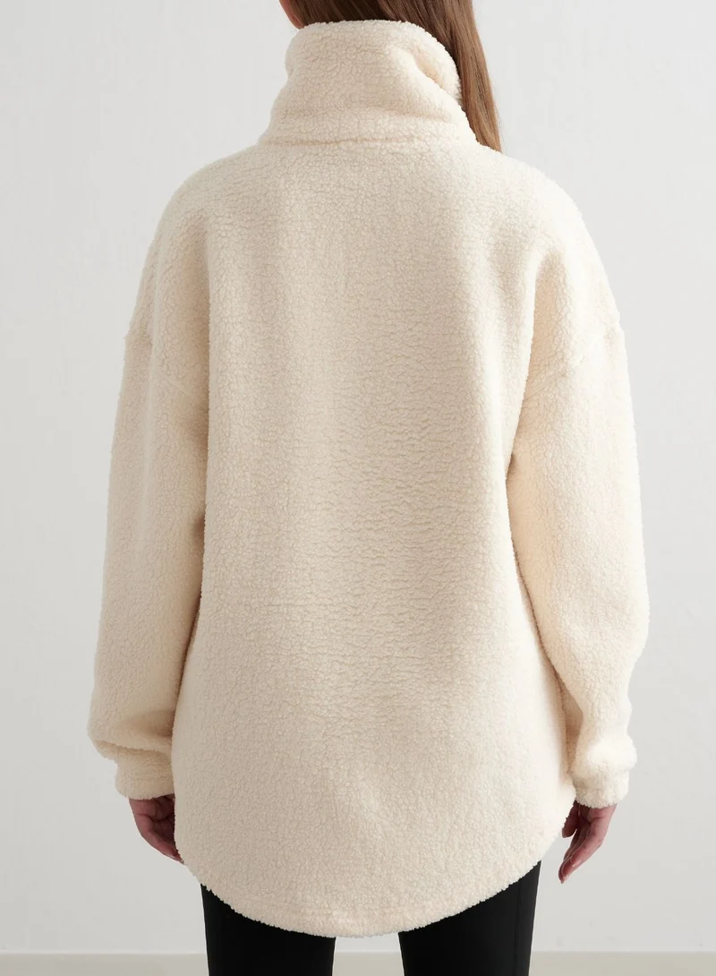 Almond White Pile Jacket