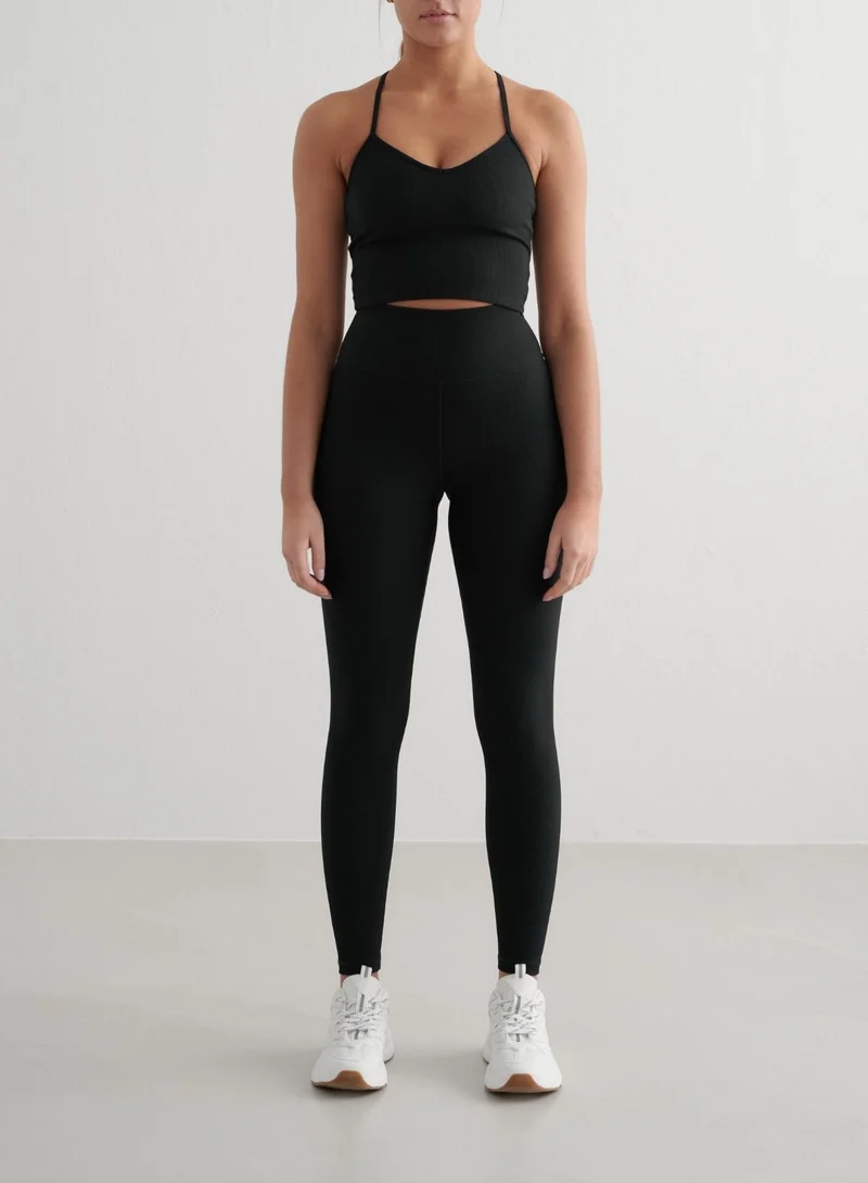 Black Ribbed Performance Bralette
