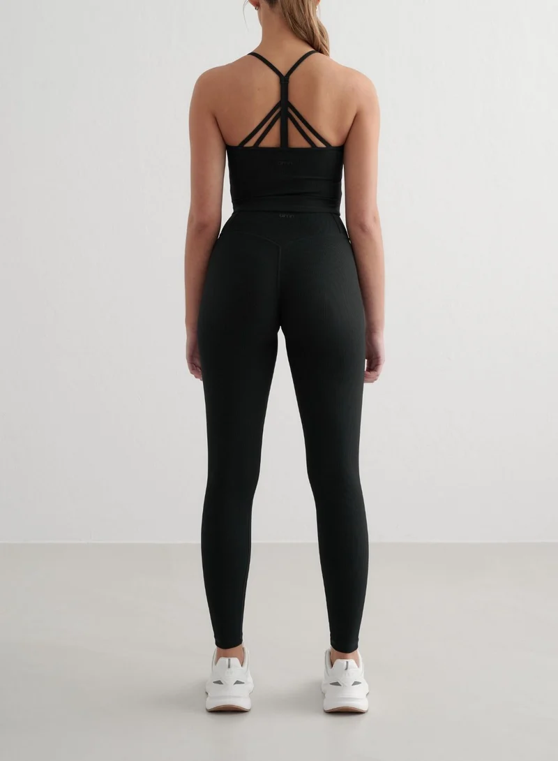 Black Ribbed Performance Bralette