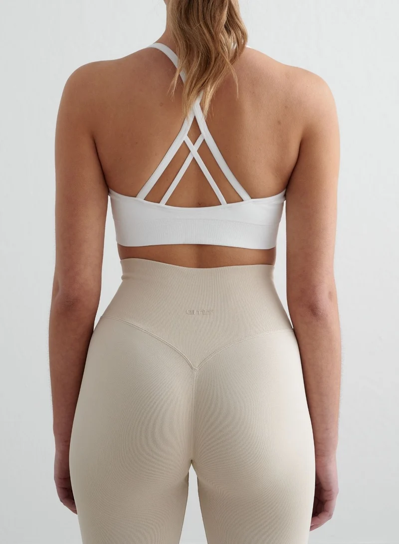 White Shape Seamless Cross Back Bra