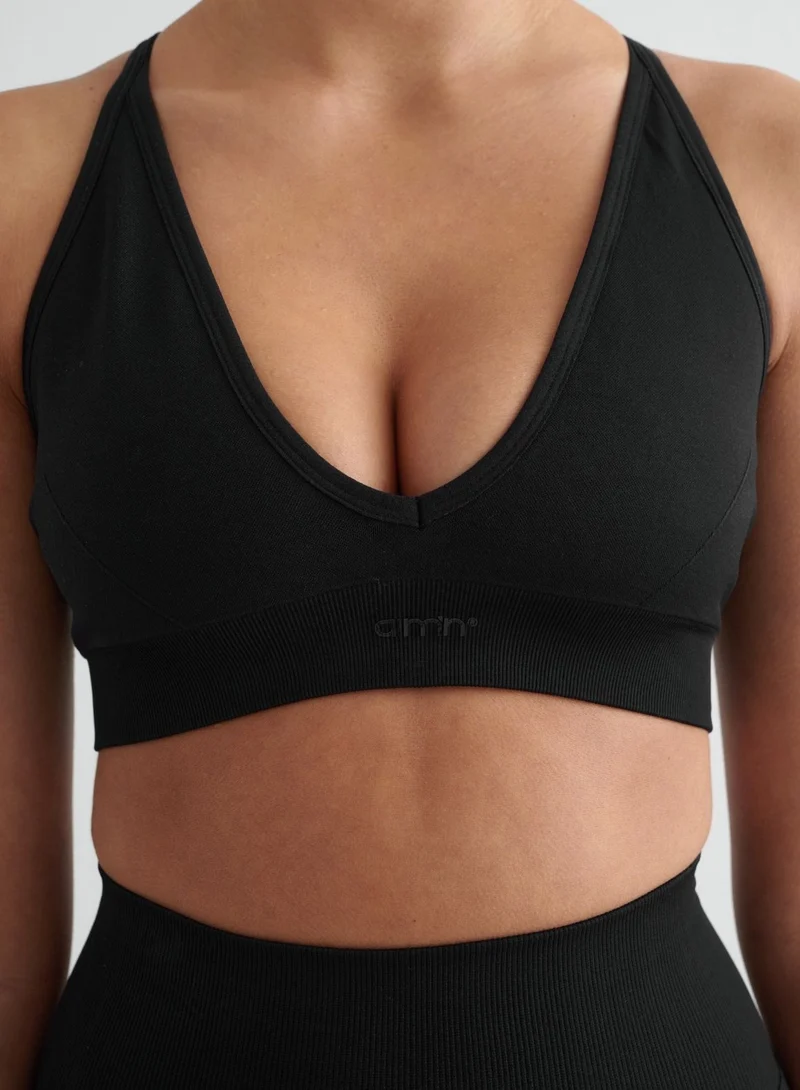 Black Shape Seamless Cross Back Bra