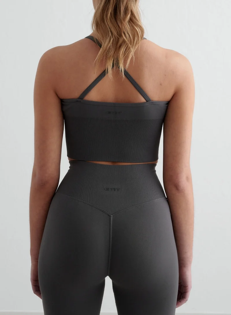 Shadow Grey Shape Seamless Cross Back Bralette