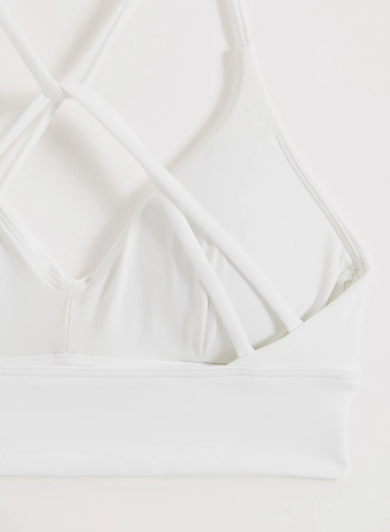 White Sense Strap Bra