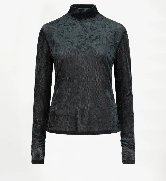 Olya velvet layering mesh top