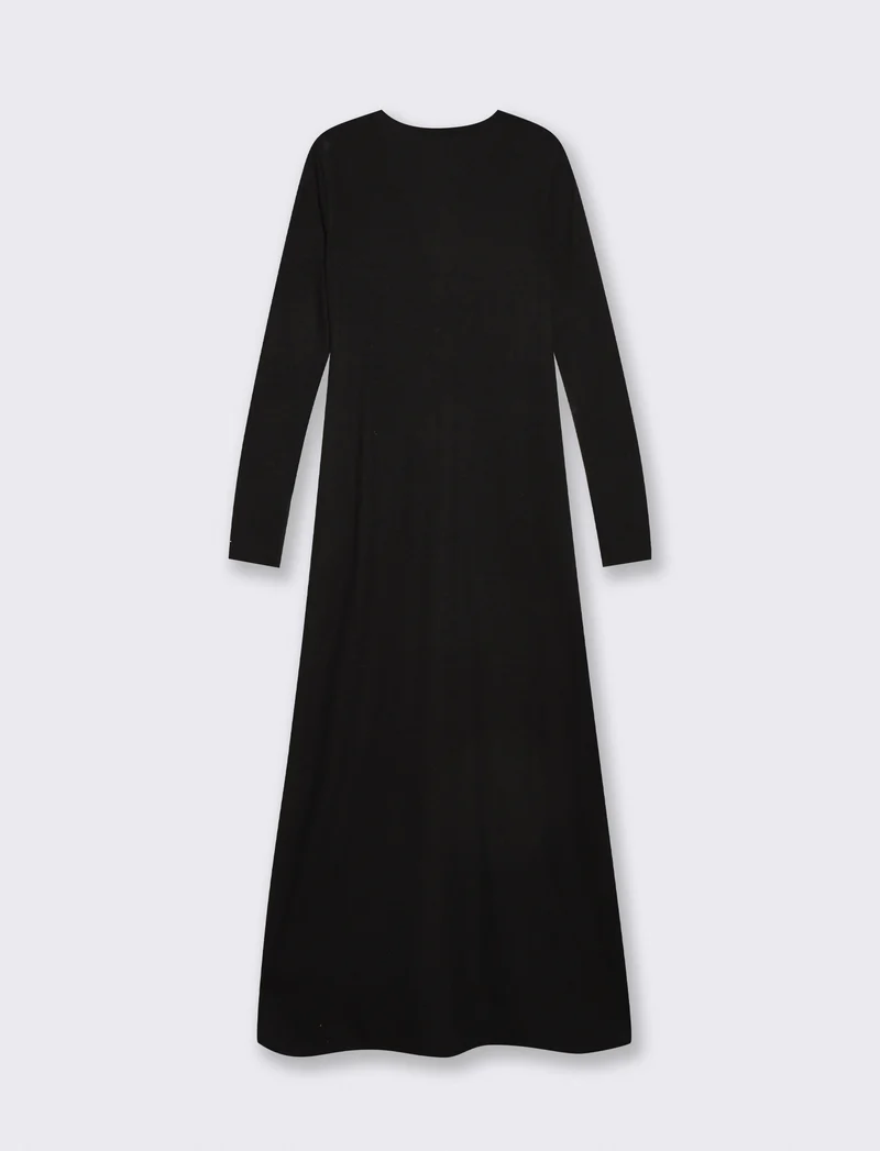 Vestito lungo con incrocio elegante - Nero