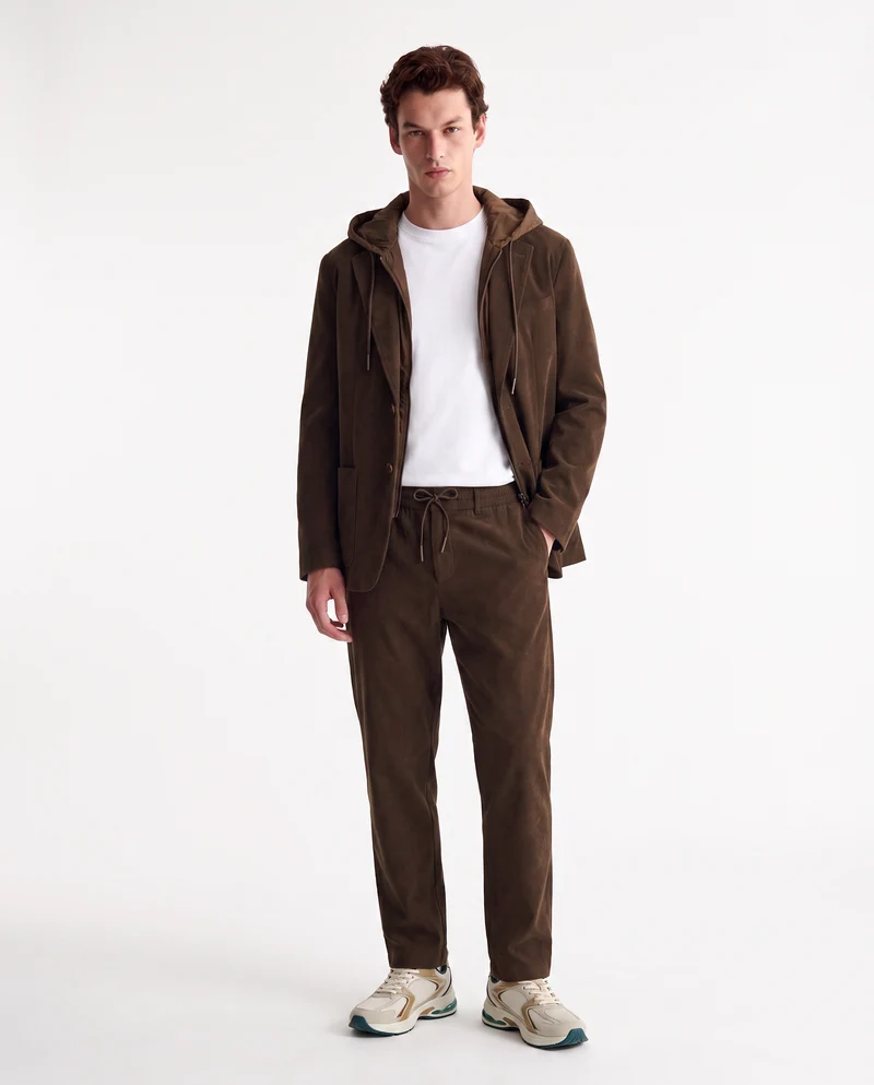 Pantaloni Jogger Velluto Easy Formal Fit Uomo - Verde kaki