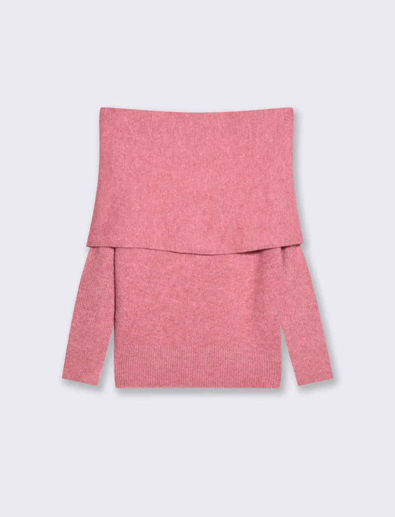 Pullover con scollo a barca elegante - Rosa