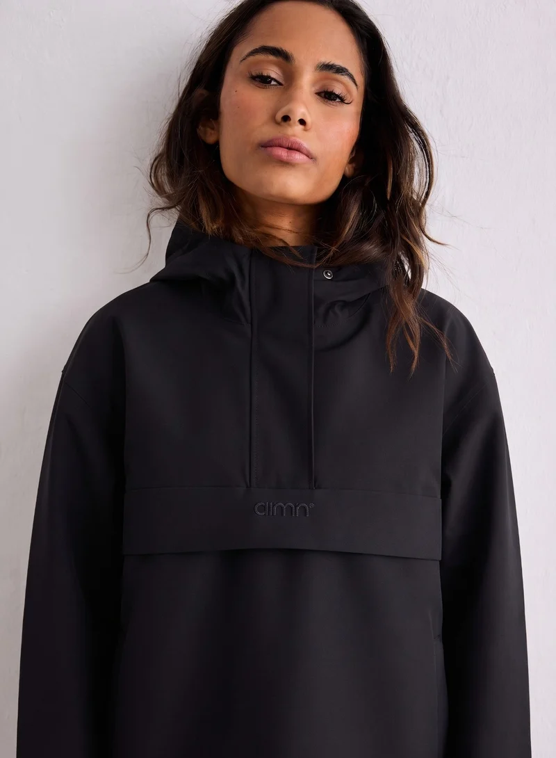 Black Waterproof Oversized Anorak