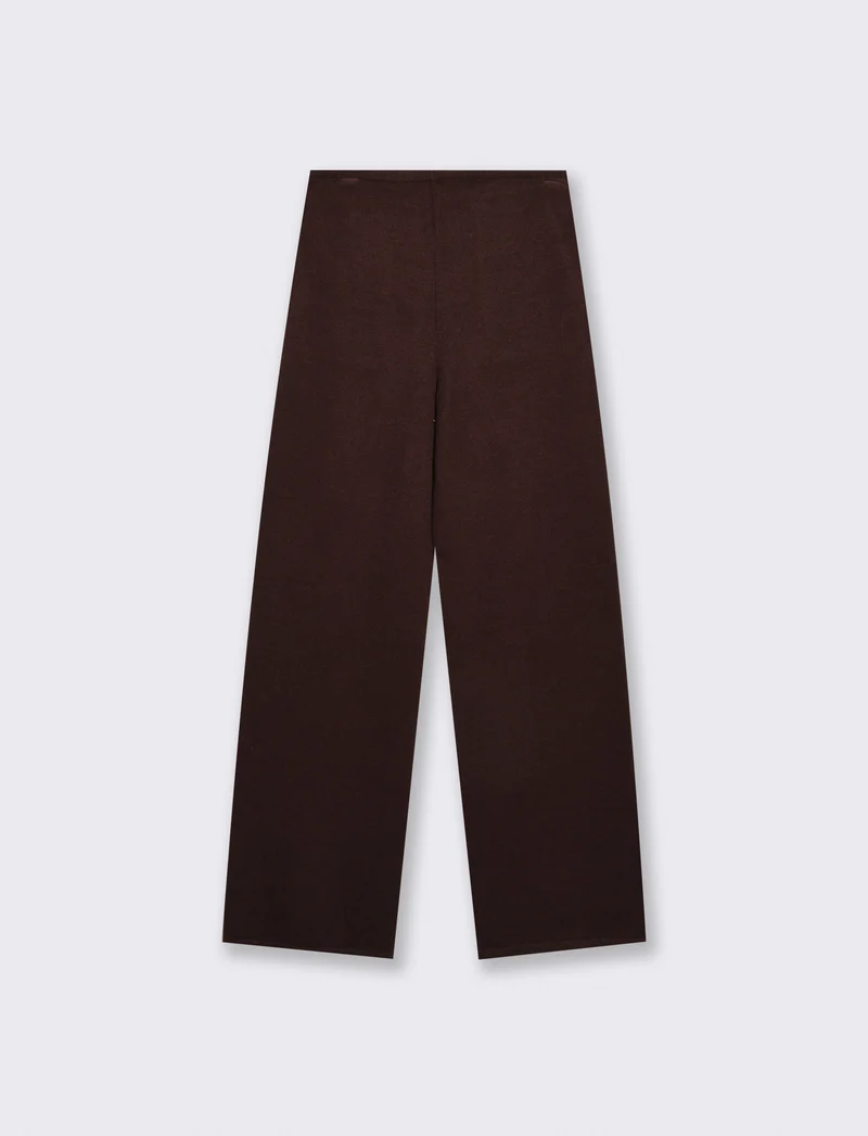 Pantalone in maglia con elastico e tasche - Moro