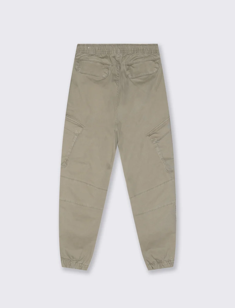 Pantaloni Cargo Fit con Vita Regolabile - Verde kaki