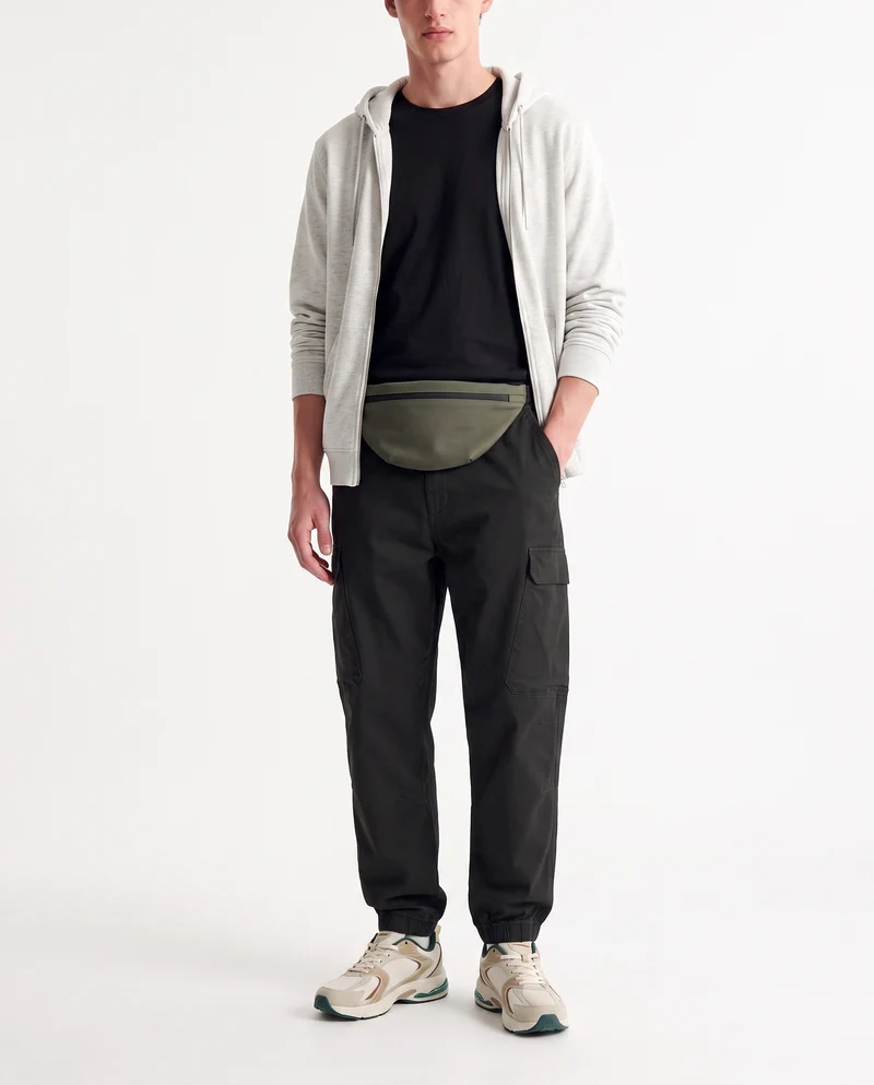 Pantaloni Cargo Fit con Vita Regolabile - Nero