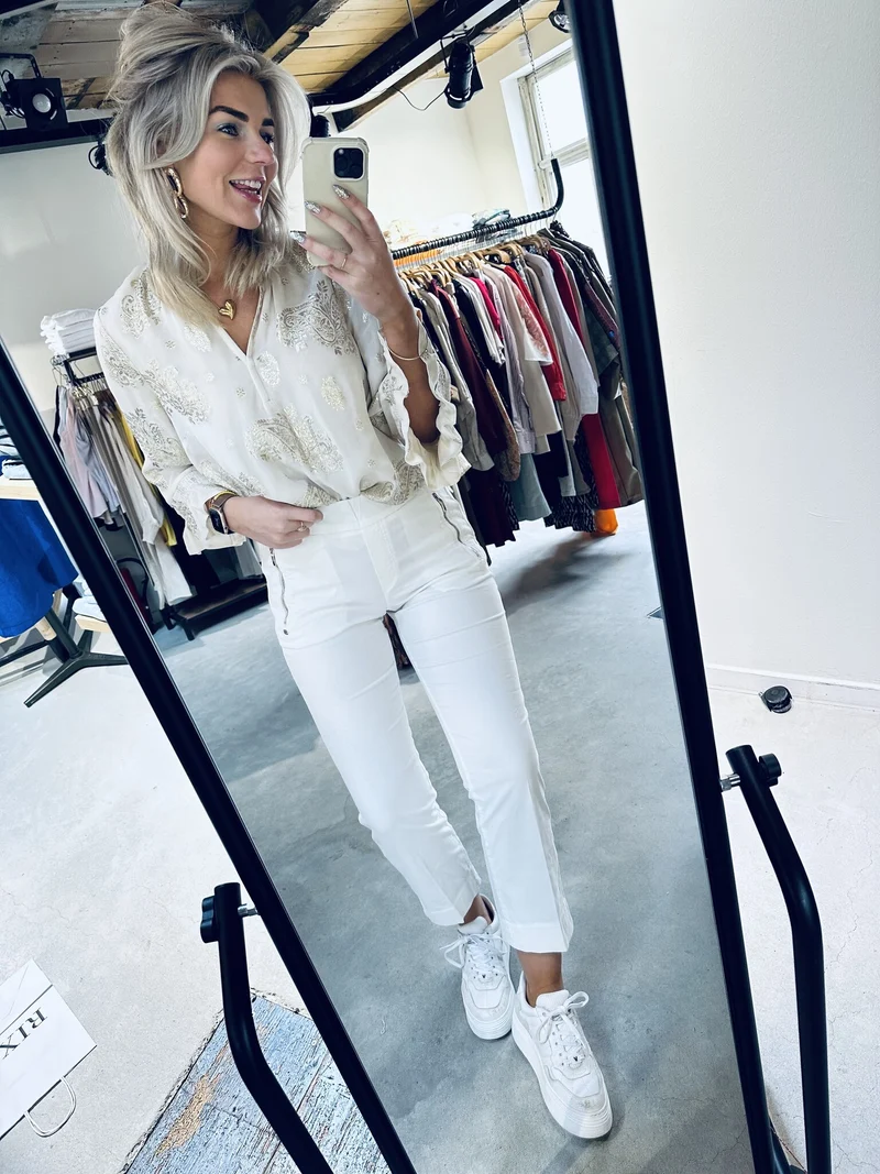 Dodo, 7/8 flare legs Long - 1004 Cl White