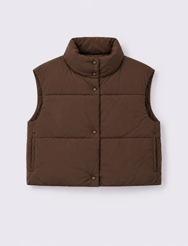 Giubbotto bomber smanicato imbottito - Moro