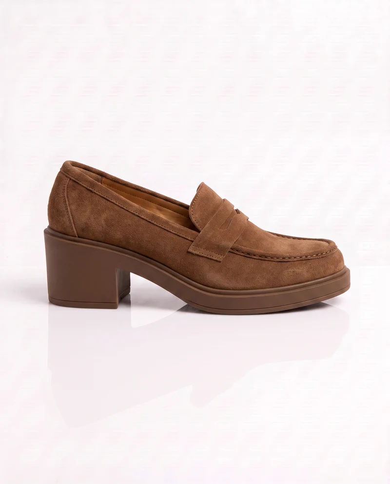 Mocassino effetto scamosciato - Beige