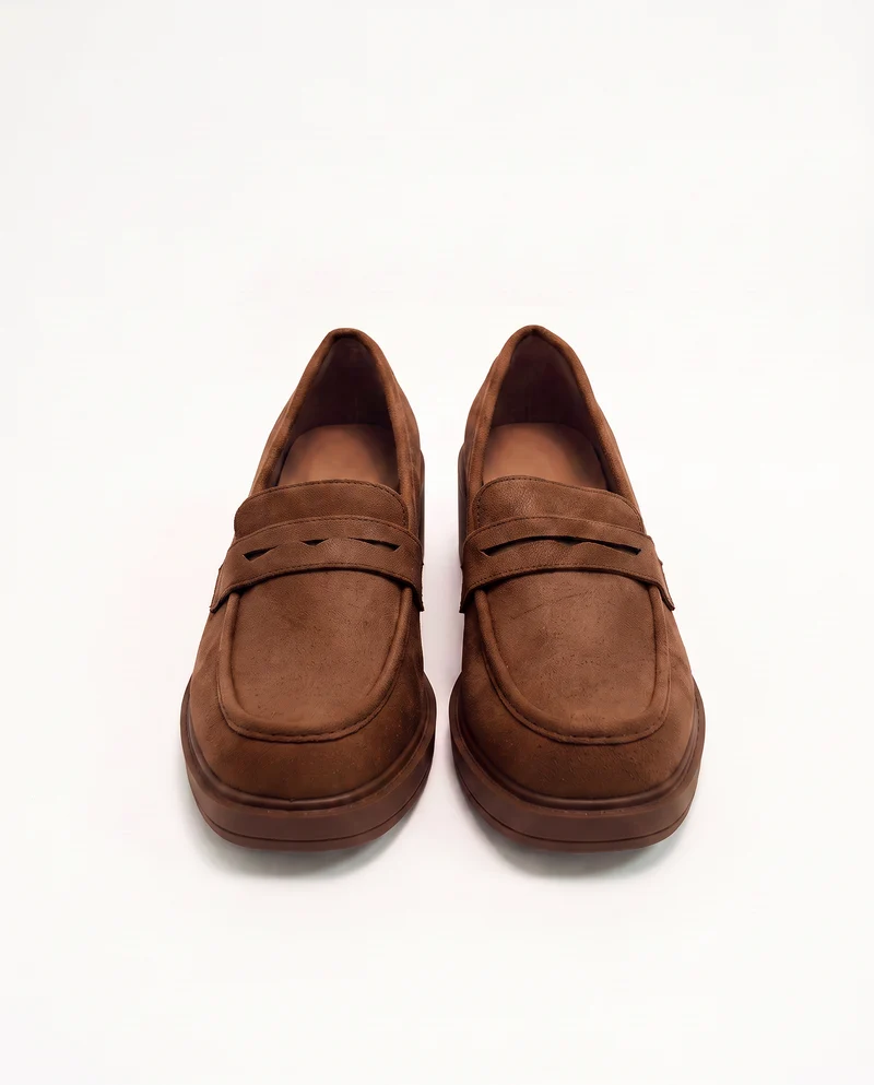 Mocassino effetto scamosciato - Beige