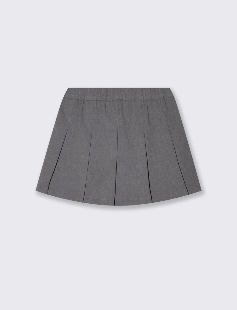 Minigonna a pieghe con fiocchi decorativi - Grigio