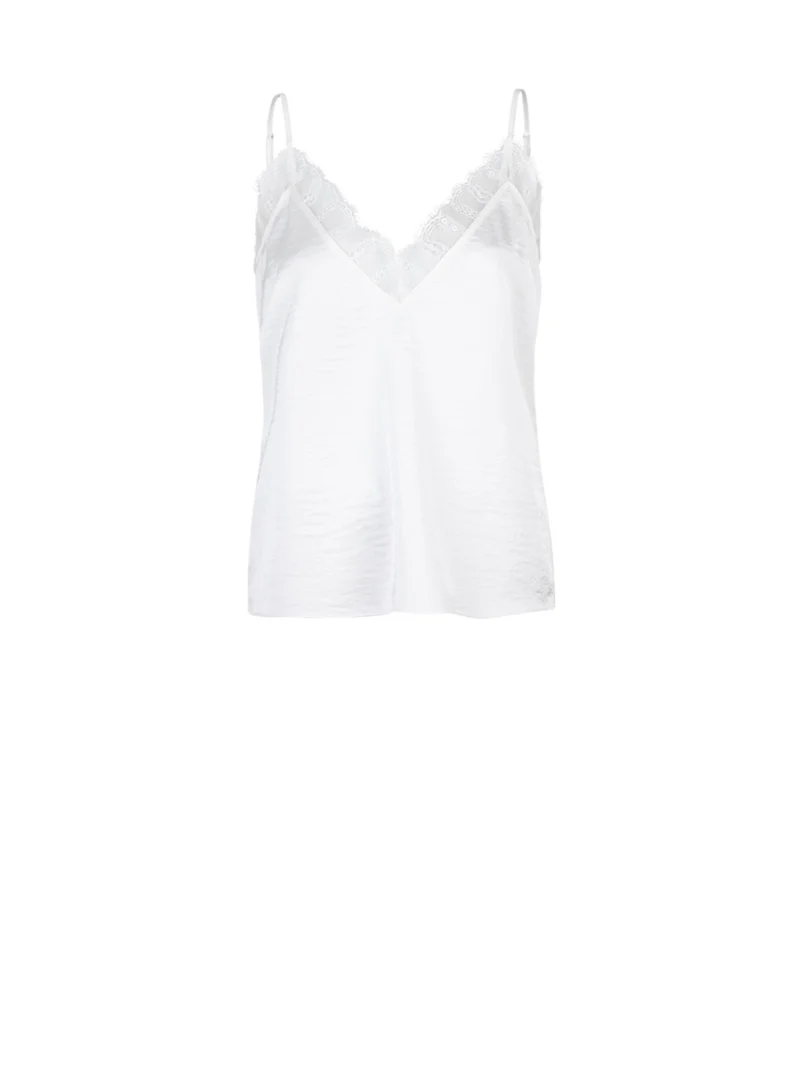 Ipso plain lace camisole - Milk White