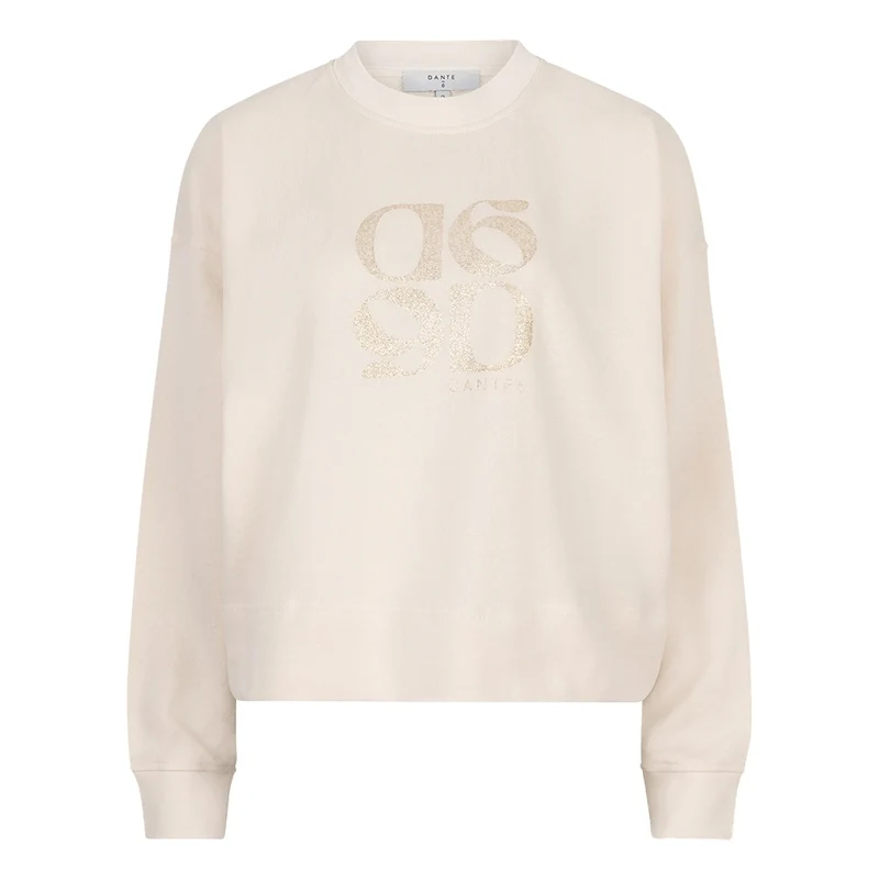 Zeke relaxed fit cropped crewneck sweater - Butter Cream