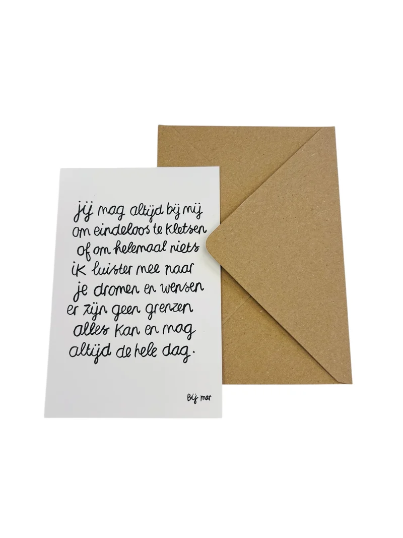 Kaart - Jij mag altijd bij mij