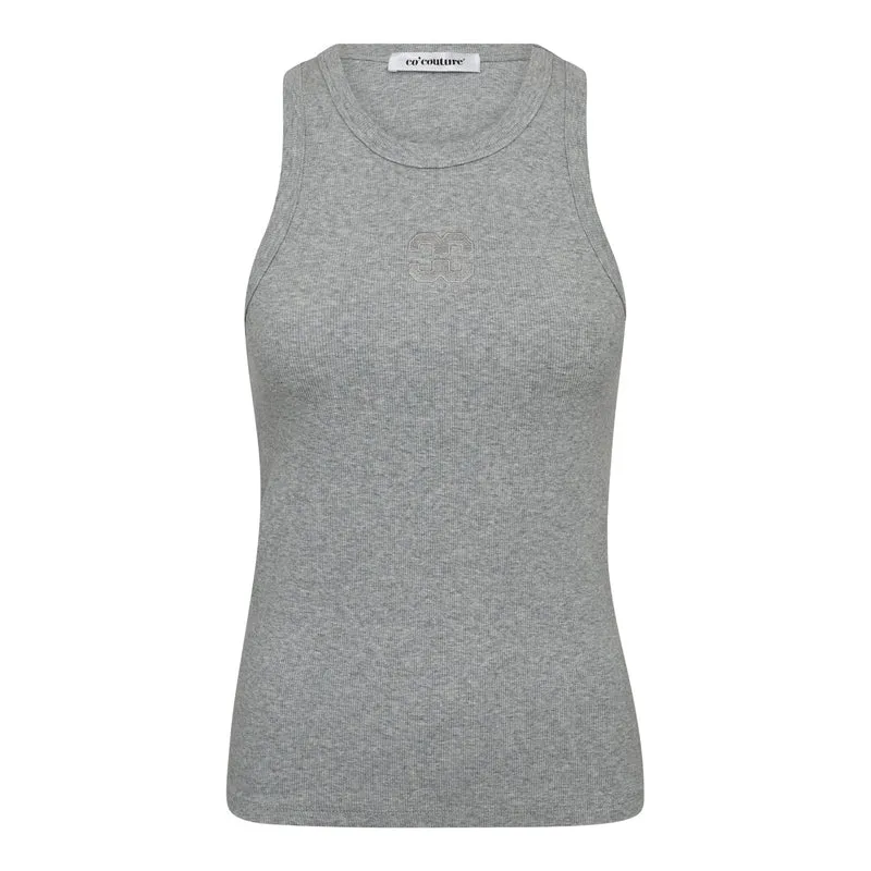 SaharaCC Embroidery Tank Top - Light Grey