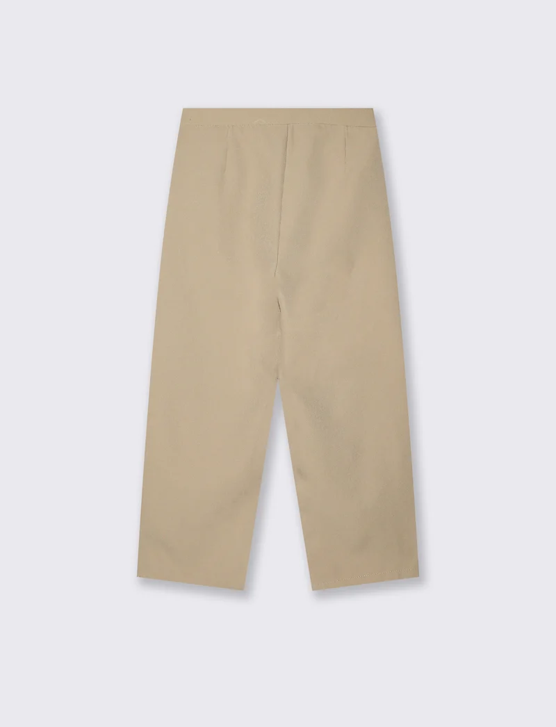 Pantalone svasato da bambina con tasche - Beige scuro