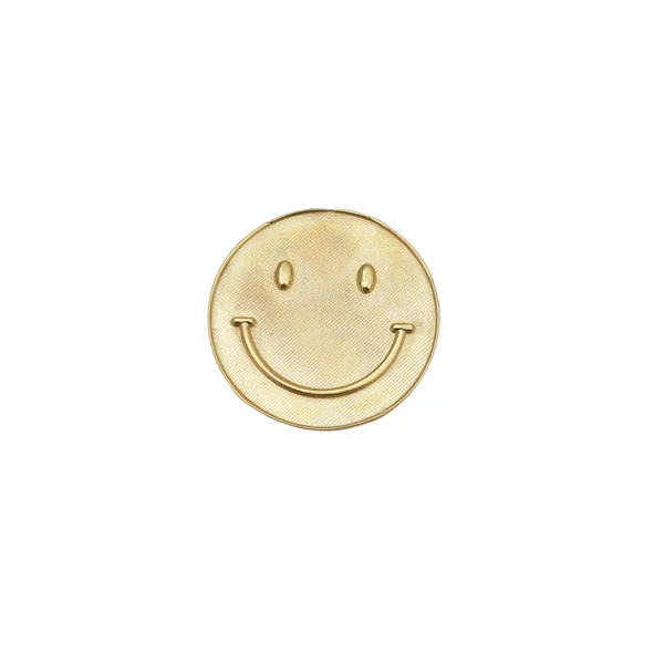 Gouden Smiley Broche