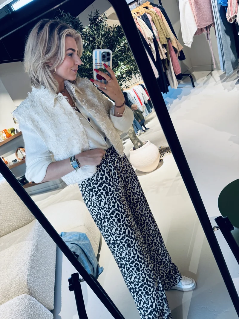 Teo leopard printed wide leg pants - Multicolour