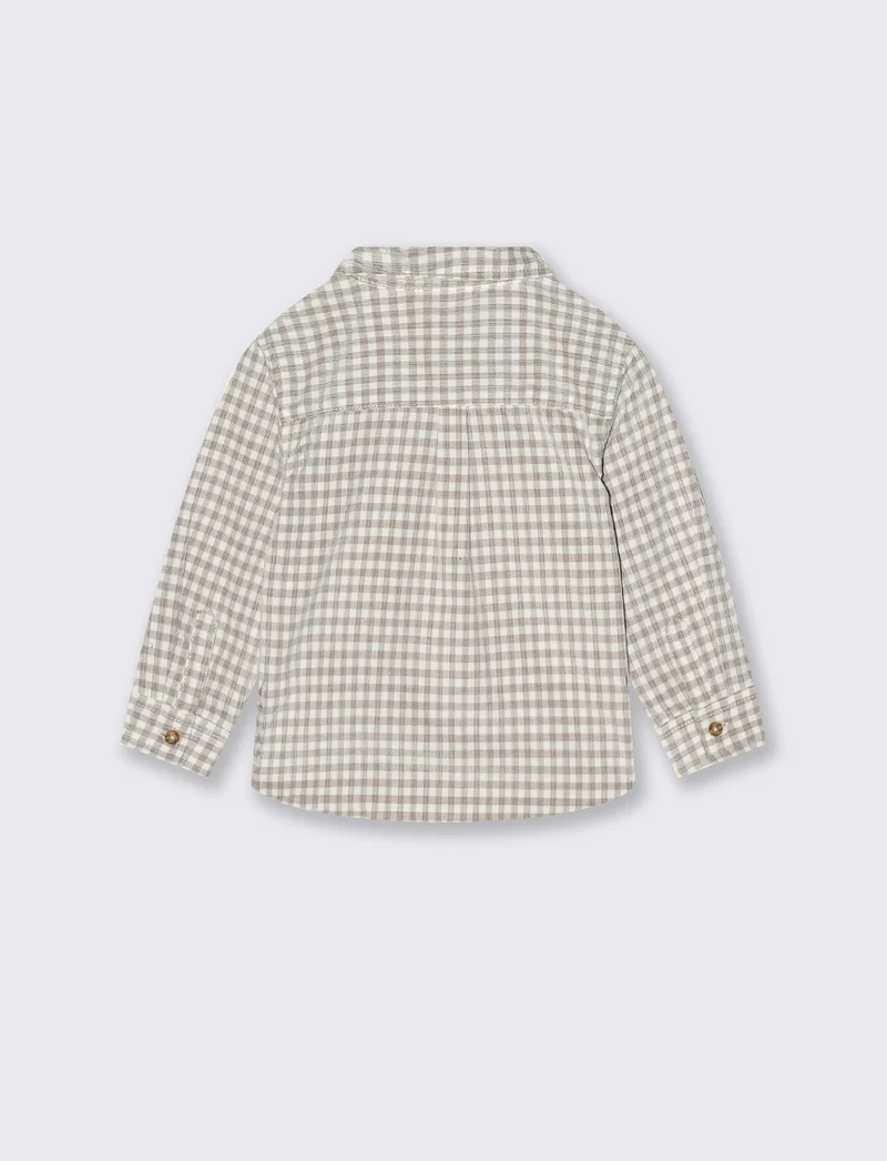Camicia a quadretti in velluto a coste - Fantasia