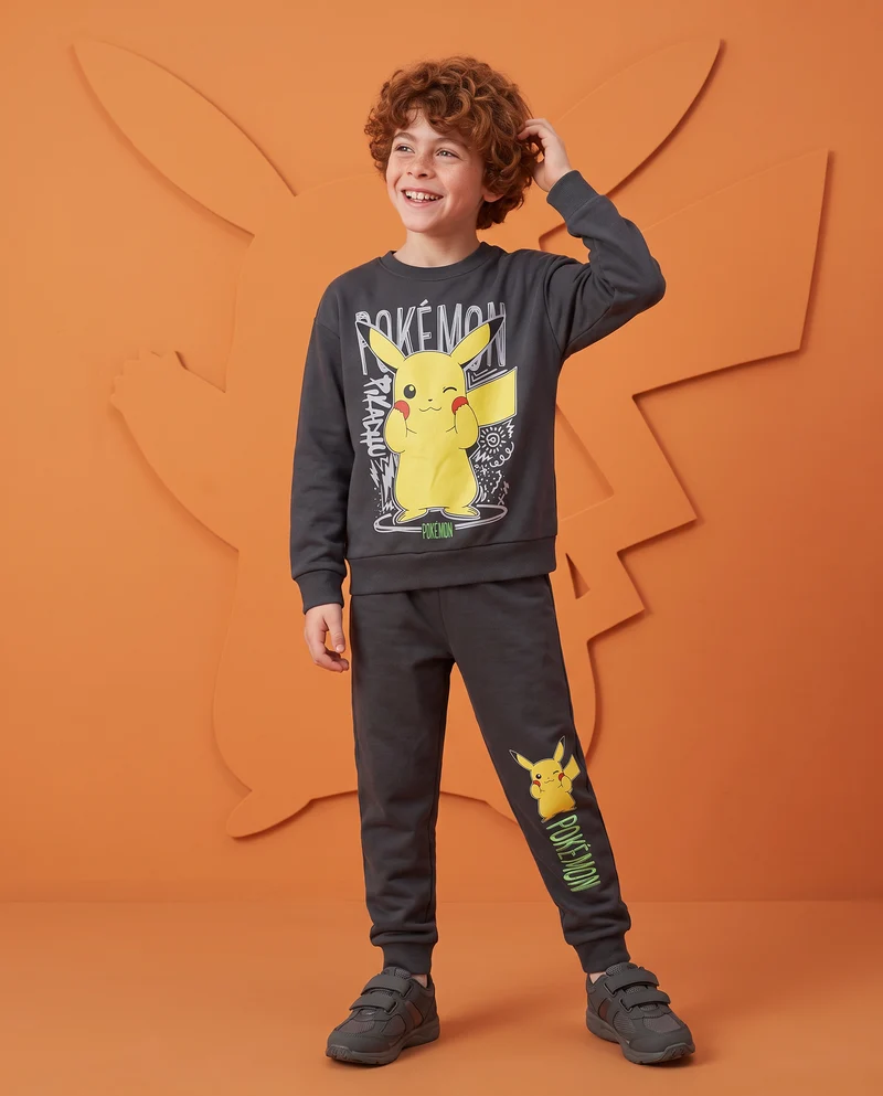 Felpa grigia con stampa Pokemon - Grigio piombo