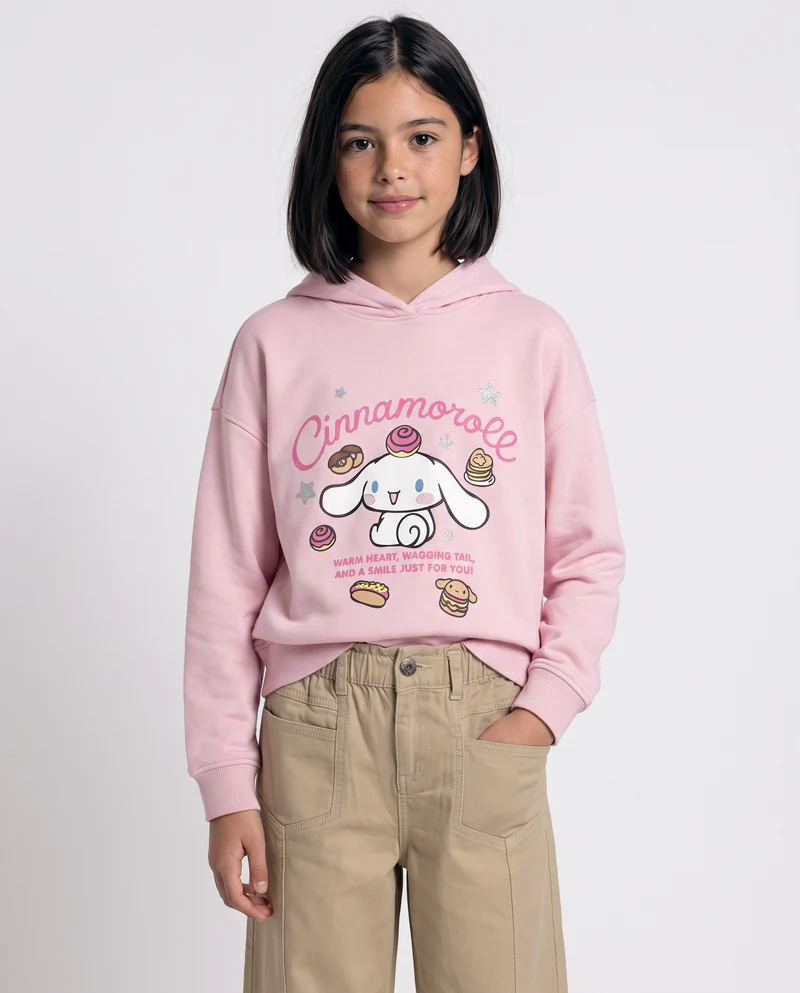 Felpa con cappuccio Cinnamoroll manica lunga - Rosa