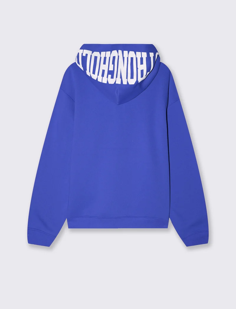 Felpa con cappuccio e stampe puff trendy - Bluette