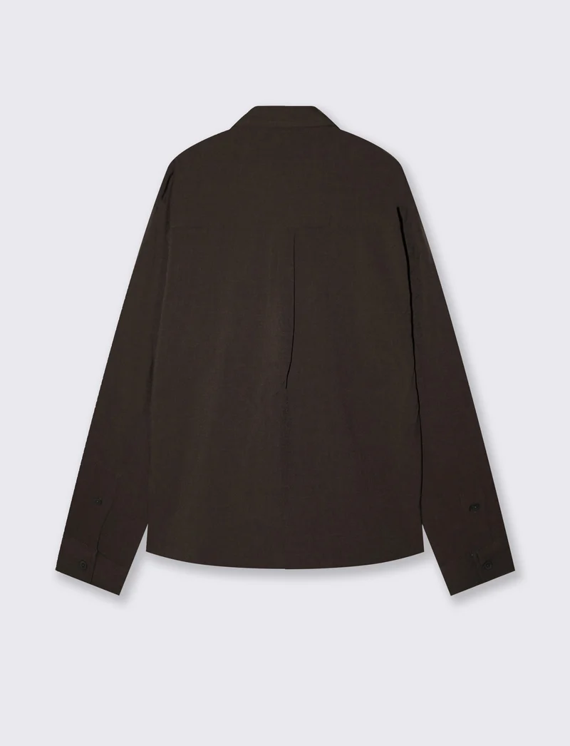 Camicia Relaxed Fit in Tessuto Premium - Moro
