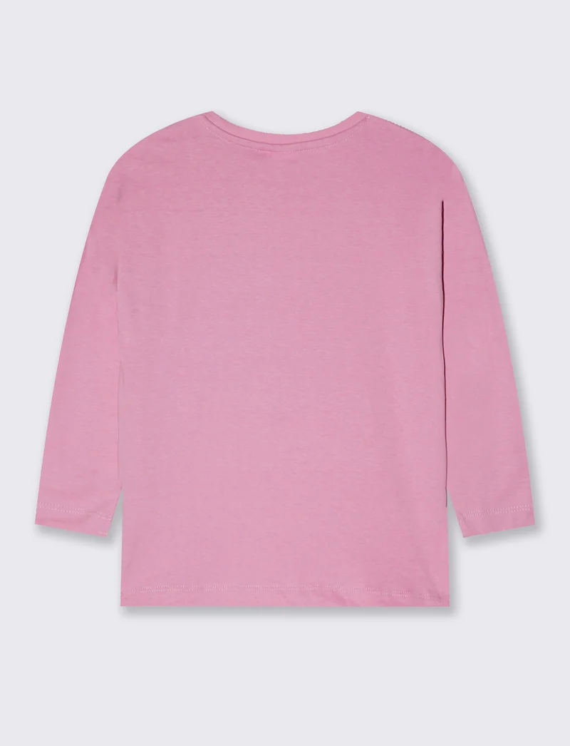 T-shirt manica lunga girocollo Minions - Rosa