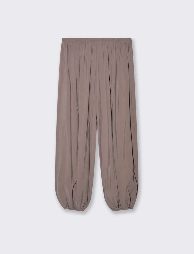 Pantaloni morbidi con laccio regolabile - Grigio fango