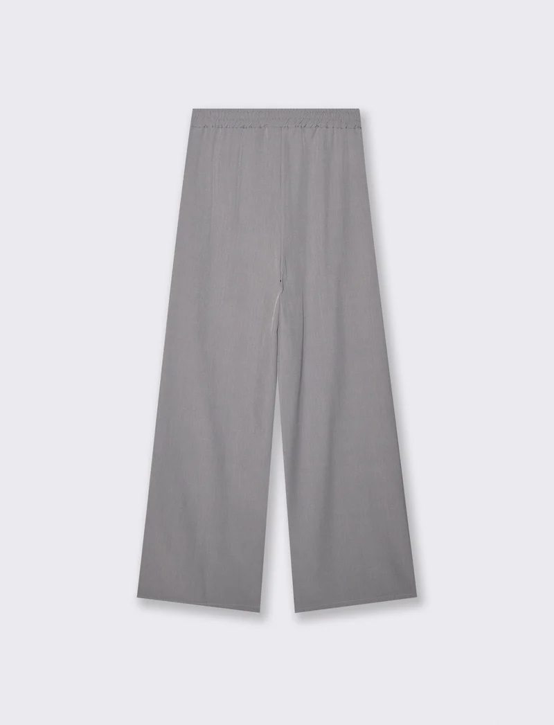 Pantalone Dritto con Elastico e Coulisse - Grigio