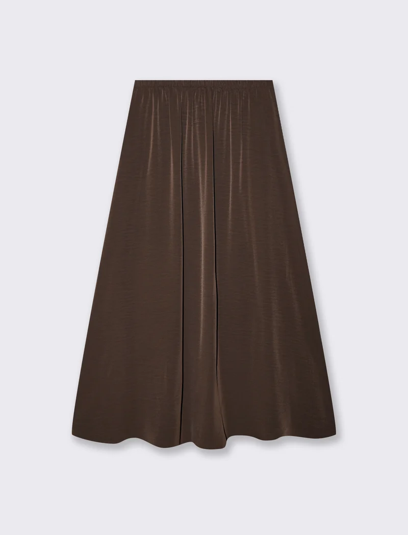 Gonna lunga con spacco elegante e versatile - Moro