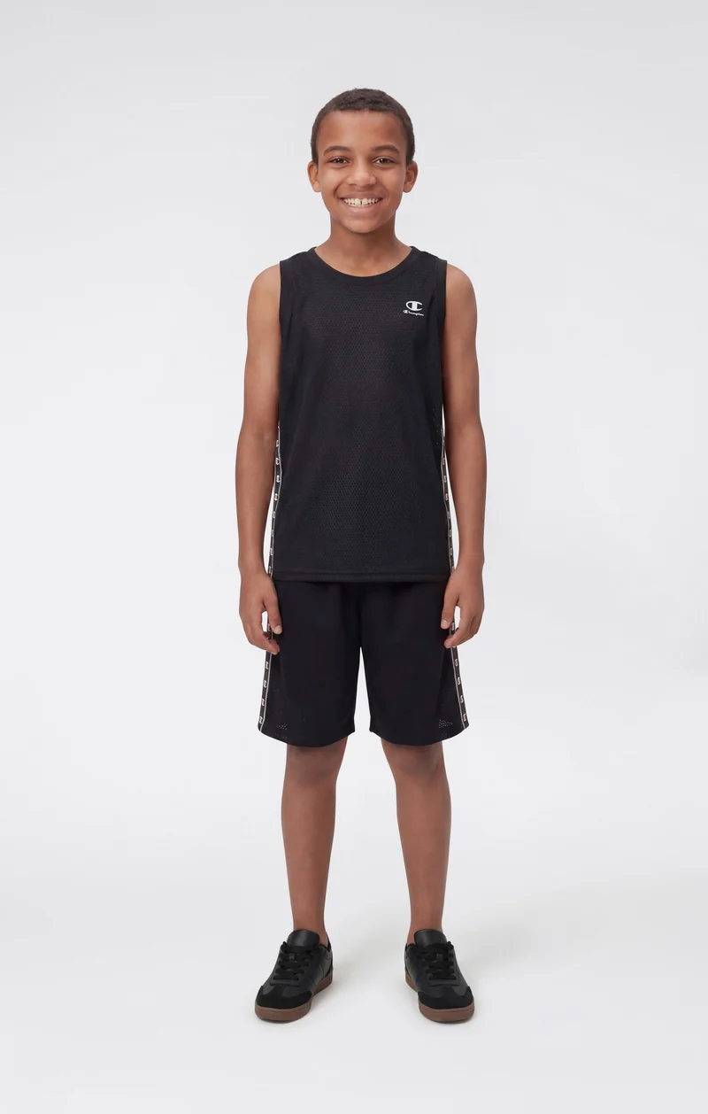 Boys’ Mesh Tank with Tape Logo
