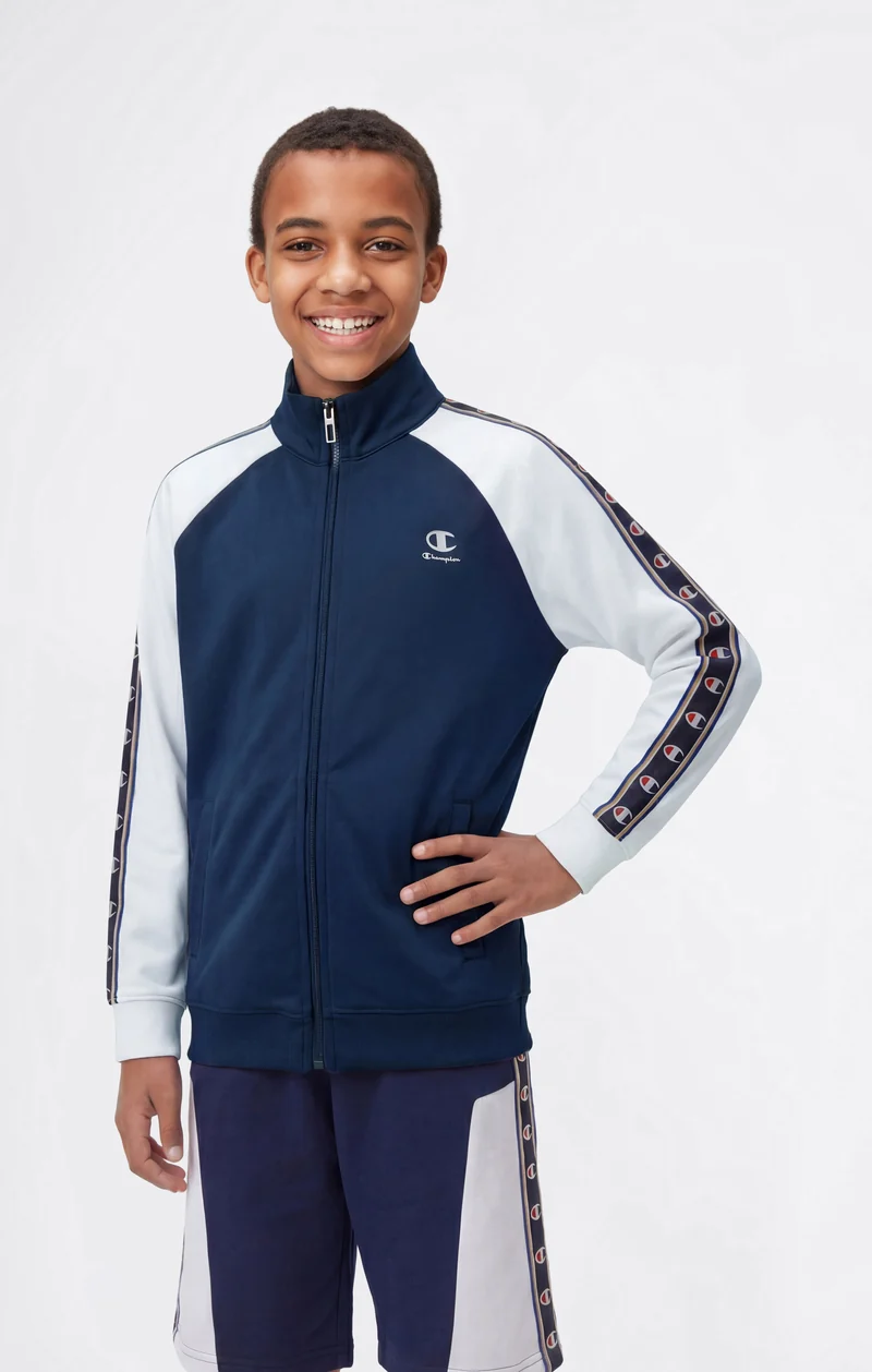 Boys’ Full Zip Sweatshirt with Tape Logo
