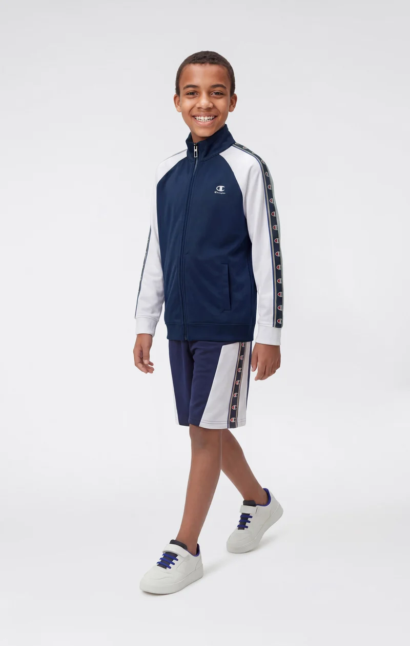 Boys’ Full Zip Sweatshirt with Tape Logo