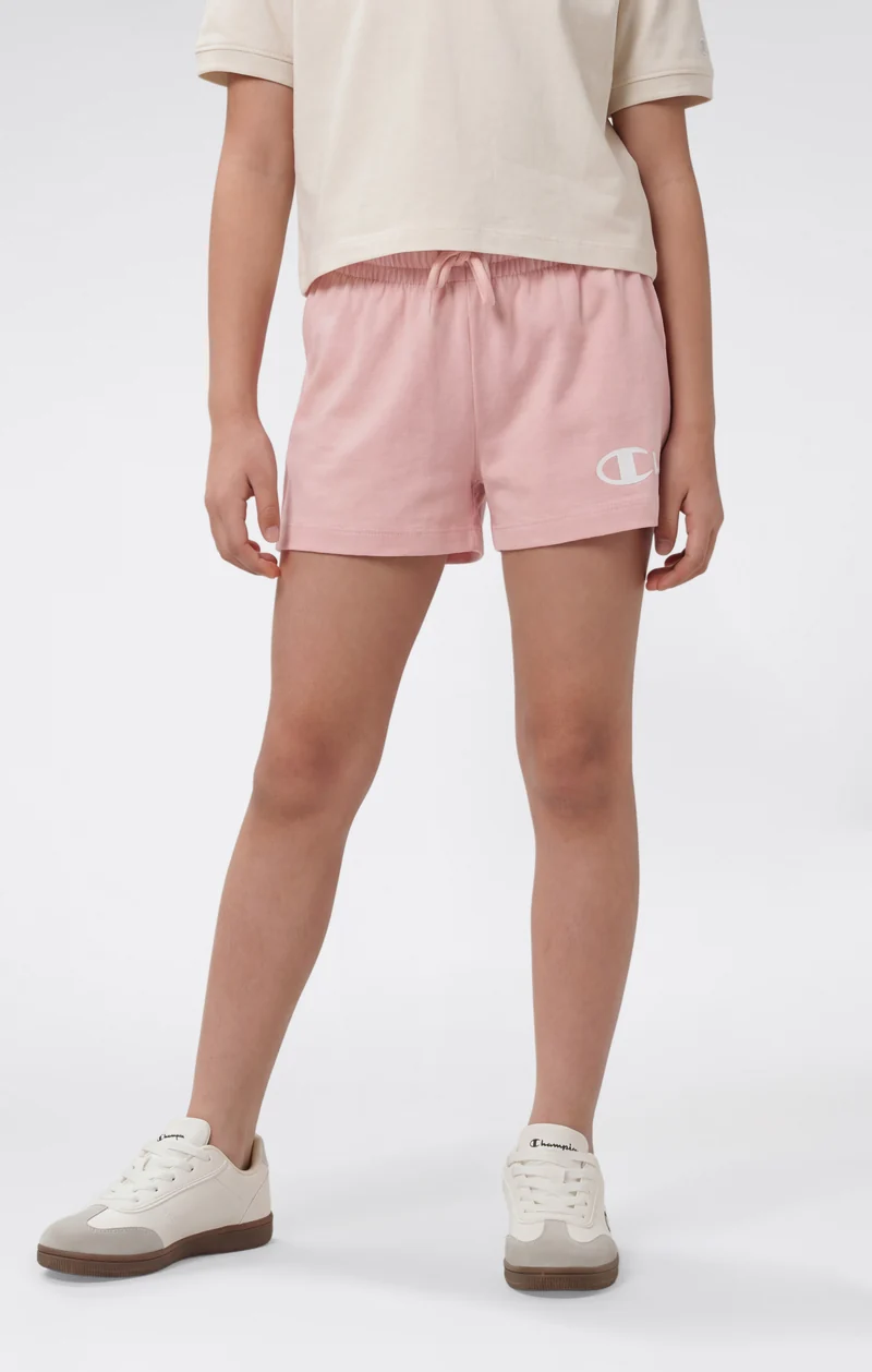 Girls’ Cotton Shorts with Maxi Logo