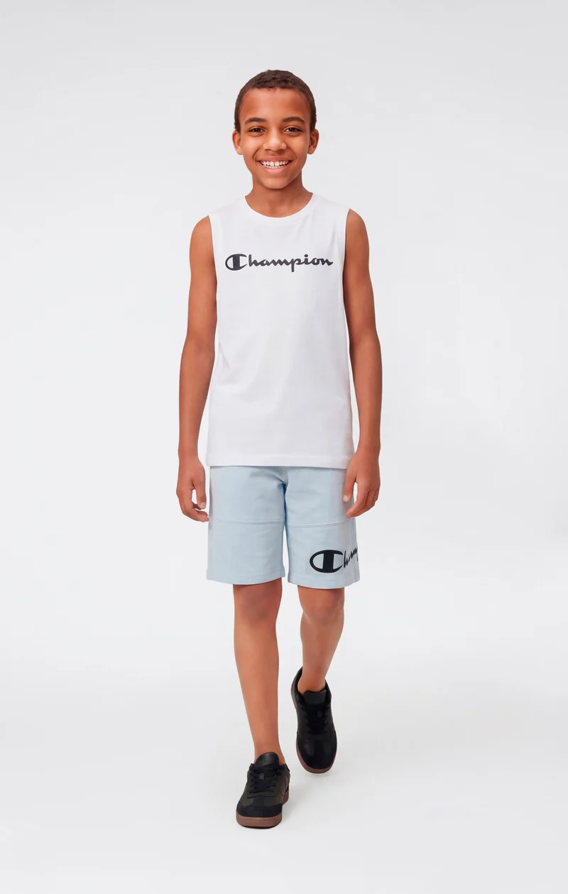 Boys’ Cotton Shorts with Maxi Printed Logo