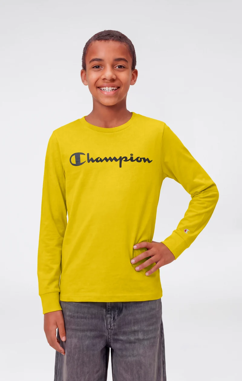 Boys' Long Sleeve T-Shirt Script Logo