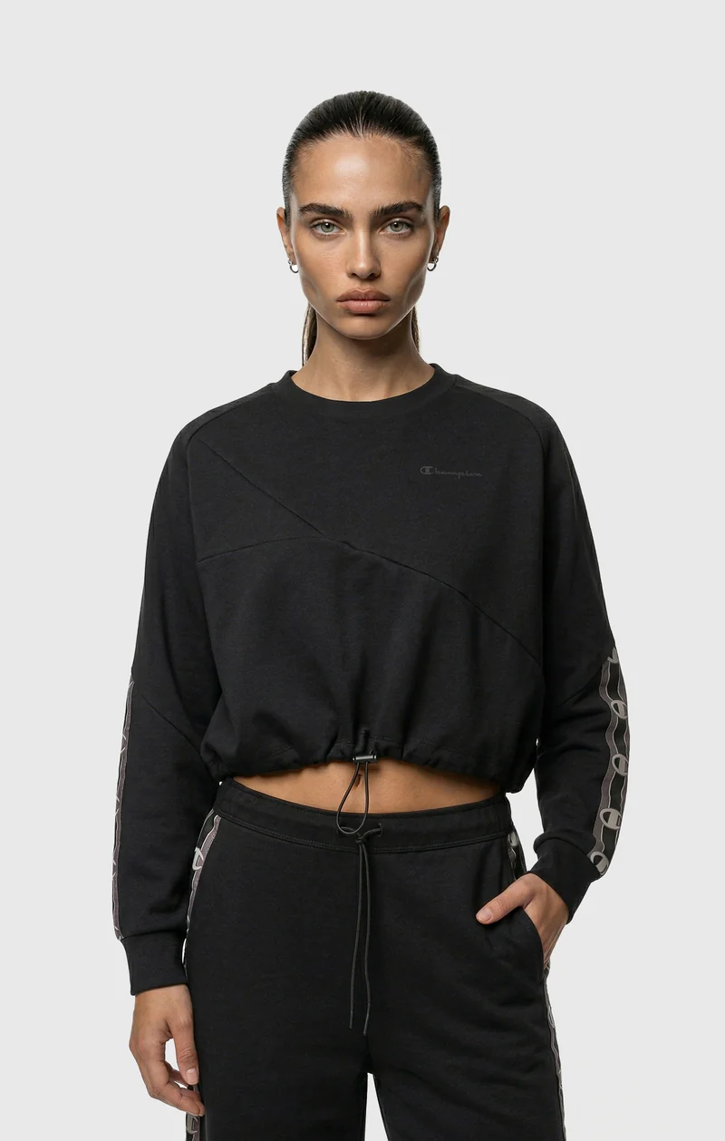 Women’s Cropped Interlock Crewneck Sweatshirt with Tape Logo