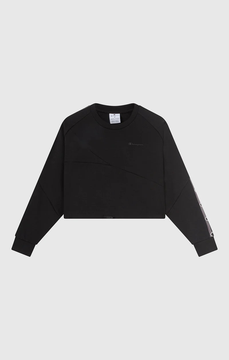 Women’s Cropped Interlock Crewneck Sweatshirt with Tape Logo